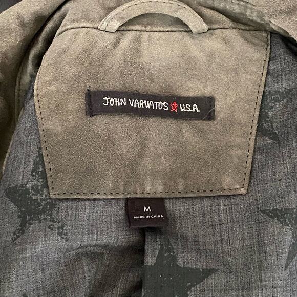 John Varvatos Star USA Suede Leather Blazer Jacket Cowskin Lambskin Gray Medium - Picture 14 of 16